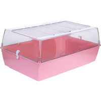 Produktbild von TIAKI Kleintierheim Panorama L Kleintierkäfig aus Kunststoff Rosa L 71 x B 46 x H 31,5 cm