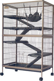 Produktbild von TIAKI Kleintierkäfig Critter Empire aus Metall für Frettchen Chinchilla und Ratten L 80 x B 52 x H 127 cm