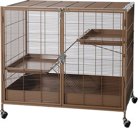 Produktbild von TIAKI Kleintierkäfig Étagère aus Metall für Ratten Chinchillas Frettchen und Degus in Caramel Braun L 93,5 x B 63 x H 84 cm