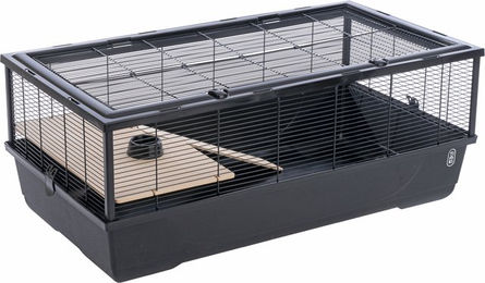 Produktbild von TIAKI Kleintierkäfig Living Large aus Metall für Hamster und Mäuse Schwarz L 100 x B 54 x H 39 cm