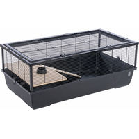 Produktbild von TIAKI Kleintierkäfig Living Large aus Metall für Hamster und Mäuse Schwarz L 100 x B 54 x H 39 cm