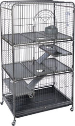 Produktbild von TIAKI Kleintierkäfig Villa Sparset aus Metall für Ratten Chinchillas Frettchen und Degus L 79 x B 52 x H 142 cm