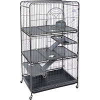 Produktbild von TIAKI Kleintierkäfig Villa Sparset aus Metall für Ratten Chinchillas Frettchen und Degus L 79 x B 52 x H 142 cm