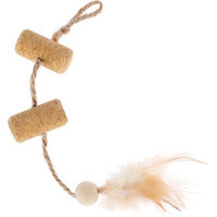 Produktbild von TIAKI Korkspielzeug mit Feder in Natur und Beige