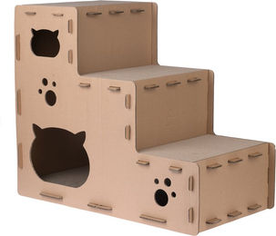 Produktbild von TIAKI Kratzbaum Puzzle für Katzen aus Pappe in Braun Beige Bunt
