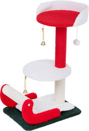 TIAKI Kratzbaum Weihnachtsschlitten in Rot Weiß Grün – Bild 1 von 1