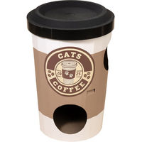 Produktbild von TIAKI Kratzbrett Starcats Coffee für Katzen aus Pappe Ø 47 x H 75 cm in Braun und Schwarz