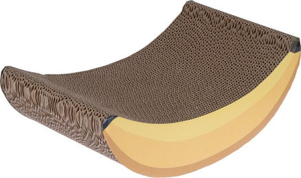 Produktbild von TIAKI Kratzmöbel Banane Kratzbrett aus Kratzpappe für Katzen L 40 x B 15,5 x H 22 cm