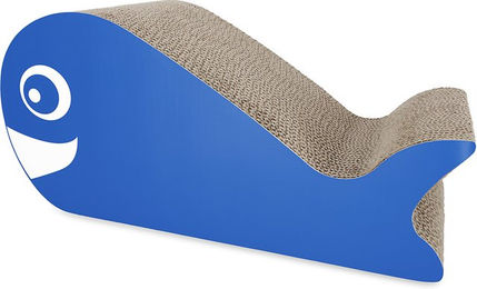 Produktbild von TIAKI Kratzmöbel Wal Kratzbrett aus Kratzpappe in Blau und Bunt L 43 x B 18 x H 19 cm