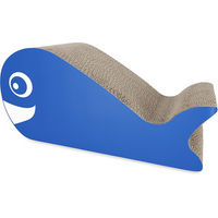 Produktbild von TIAKI Kratzmöbel Wal Kratzbrett aus Kratzpappe in Blau und Bunt L 43 x B 18 x H 19 cm