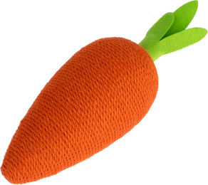 Produktbild von TIAKI Kratzsäule Karotte für Katzen Ø 12 x L 35 cm in Orange und Grün
