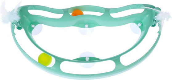 Produktbild von TIAKI Kugelbahn Wave Intelligenzspielzeug für Katzen aus Kunststoff in Türkis und Grün