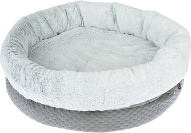 TIAKI Kuschelbett Bucky Katzenbett aus Polyester in Grau Weiß Ø 64 x H 33 cm – Bild 1 von 1