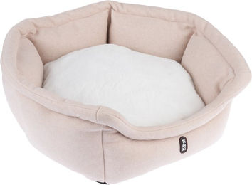 Produktbild von TIAKI Kuschelbett Frankie Katzenbett für Senioren Beige Weiß 55 x 50 x 20 cm