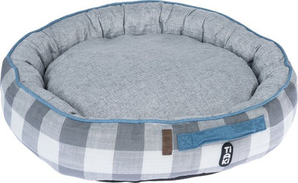 Produktbild von TIAKI Kuschelbett Venaria Katzenbett aus Polyester Ø 75 x H 16 cm in Grau und Weiß