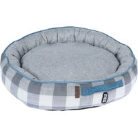 Produktbild von TIAKI Kuschelbett Venaria Katzenbett aus Polyester Ø 75 x H 16 cm in Grau und Weiß