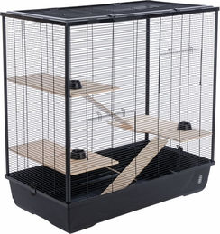 Produktbild von TIAKI Nagerkäfig Rodi für Ratten aus Metall Schwarz L 100 x B 54 x H 100 cm