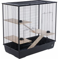 Produktbild von TIAKI Nagerkäfig Rodi für Ratten aus Metall Schwarz L 100 x B 54 x H 100 cm