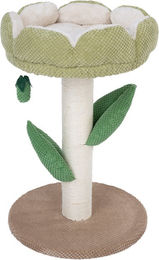TIAKI Nature Kratzbaum Blossom Katzenkratzbaum für Kitten in Grün Weiß mit Plüsch und abnehmbarem Blütenbett 60 cm – Bild 1 von 3