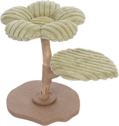 TIAKI Nature Kratzbaum Flora für Katzen in Grün mit Sisal-Stamm und gepolstertem Bett aus Holz – Bild 1 von 7