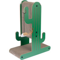 Produktbild von TIAKI Nature Kratzspielzeug Kaktus aus Kratzpappe für Katzen in Grün und Braun L 44 x B 21,8 x H 58 cm