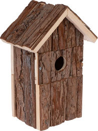 Produktbild von TIAKI Nistkasten Blockhaus aus Holz für Wildvögel in Natur Braun L 17 x B 12,5 x H 26 cm