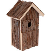 Produktbild von TIAKI Nistkasten Blockhaus aus Holz für Wildvögel in Natur Braun L 17 x B 12,5 x H 26 cm