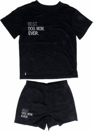 Produktbild von TIAKI Pet & Parent Pyjama im Partnerlook T-Shirt aus Baumwolle Schwarz Größe S