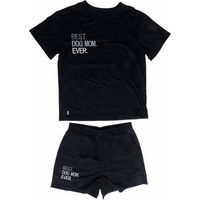 Produktbild von TIAKI Pet & Parent Pyjama im Partnerlook T-Shirt aus Baumwolle Schwarz Größe S