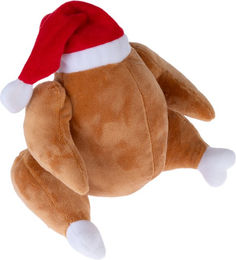 TIAKI Quietschspielzeug Weihnachts-Truthahn aus Polyester in Braun und Rot – Bild 1 von 1
