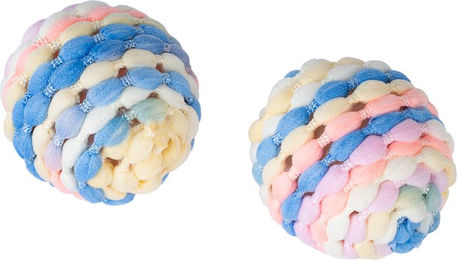 Produktbild von TIAKI Regenbogen Rasselball Set für Katzen aus Polyester 2er Set bunt