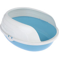 Produktbild von TIAKI Schalentoilette Cobby offene Katzentoilette aus Kunststoff weiß blau