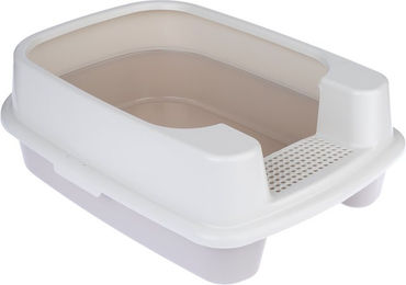 Produktbild von TIAKI Schalentoilette für Katzen Creme Hellgrau aus Kunststoff