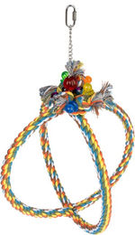 Produktbild von TIAKI Schaukelkrone für Vögel wie Wellensittiche und Papageien Bunt Größe L Ø 30 cm aus Polyester