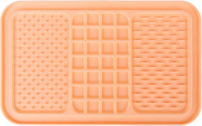 Produktbild von TIAKI Schleckmatte aus Silikon für Katzen in Orange als Intelligenzspielzeug zur Beruhigung