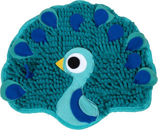 Produktbild von TIAKI Schnüffelmatte Pfau Intelligenzspielzeug aus Polyester in Türkis und Blau 36 x 31 x 1 cm