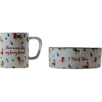 Produktbild von TIAKI Set aus Tasse und Napf Funny Winter Dogs aus Keramik 2er Set