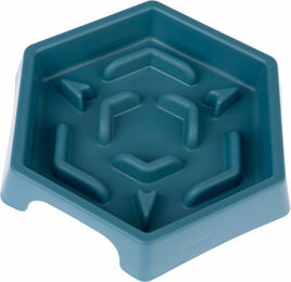 Produktbild von TIAKI Slow Feeder Blue Hexagon Anti-Schling-Napf aus Kunststoff für alle Altersstufen 450 ml - 450 ml