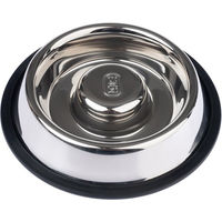 Produktbild von TIAKI Slow-Feeding-Napf aus Edelstahl Silber 1120 ml Ø 29 cm - 1120 ml