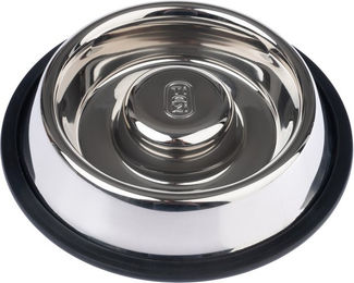 Produktbild von TIAKI Slow-Feeding-Napf aus Edelstahl Silber 570 ml Ø 24,5 cm - 570 ml