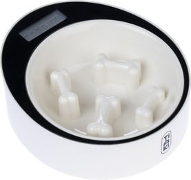 Produktbild von TIAKI Smarter Anti-Schling-Napf mit integrierter Waage als Slow Feeder aus Kunststoff für eine bessere Verdauung L 22 x B 24,5 x H 8 cm - 2 kg