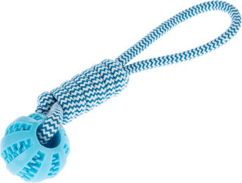 Produktbild von TIAKI Tauspielzeug mit TPR Ball aus Polyester Blau Weiß Größe L 34 x Ø 6,5 cm