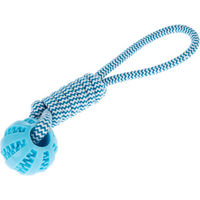 Produktbild von TIAKI Tauspielzeug mit TPR Ball aus Polyester Blau Weiß Größe L 34 x Ø 6,5 cm