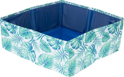 Produktbild von TIAKI Tragbare Katzentoilette Tropical Offene Schalentoilette aus wasserfestem Polyester in Grün