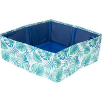 Produktbild von TIAKI Tragbare Katzentoilette Tropical Offene Schalentoilette aus wasserfestem Polyester in Grün