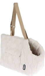 Produktbild von TIAKI Tragetasche Plush Transportbox für kleine Hunde und Katzen aus Plüsch Beige 41 x 27 x 29 cm