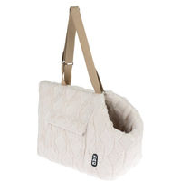 Produktbild von TIAKI Tragetasche Plush Transportbox für kleine Hunde und Katzen aus Plüsch Beige 41 x 27 x 29 cm