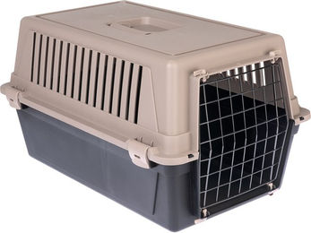 Produktbild von TIAKI Transportbox Luna aus Kunststoff für Kleintiere in Braun und Grau 37 x 58 x 32 cm