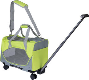 Produktbild von TIAKI Transporttasche mit Rädern aus Oxford-Gewebe Mini in Grau und Grün