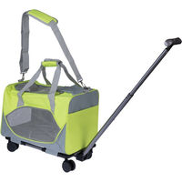 Produktbild von TIAKI Transporttasche mit Rädern aus Oxford-Gewebe Mini in Grau und Grün